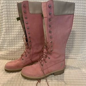 Tall Pink Timberland Boots